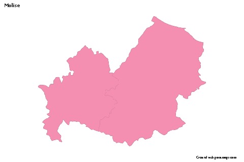 Contoh Peta untuk Molise (merah jambu,garis besar)
