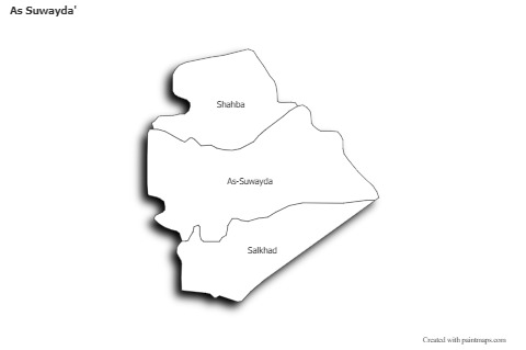 As Suwayda' için Örnek Haritalar (siyah-beyaz,gölgeli)