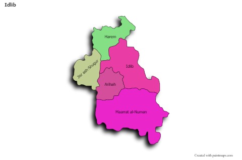 Mapas de muestra para Idlib (coloreado,sombrío)