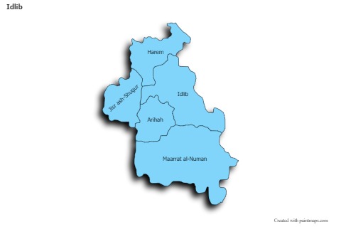 Mapas de muestra para Idlib (azul,sombrío)