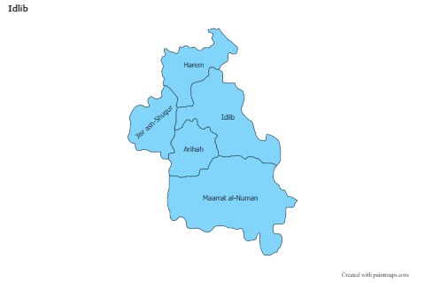 Mapas de muestra para Idlib (azul)