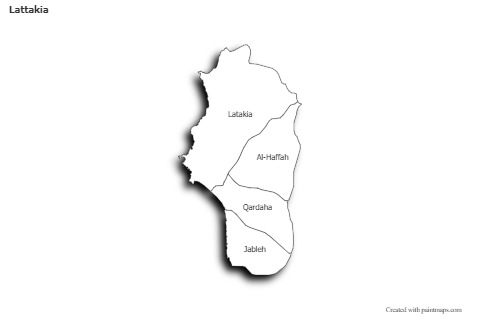Contoh Peta untuk Lattakia (hitam-putih,bayangan)