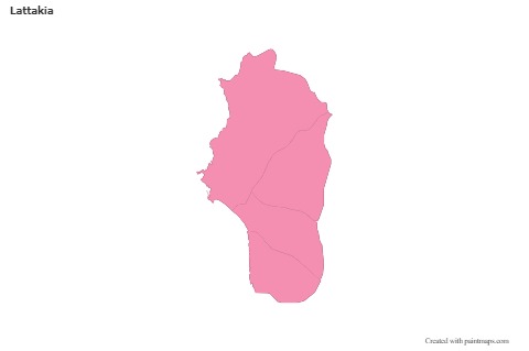 Contoh Peta untuk Lattakia (merah jambu,garis besar)