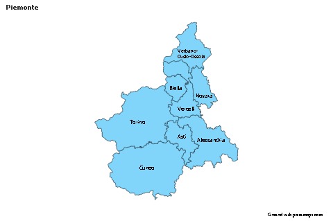 Exemplos de mapas para Piemonte (azul)