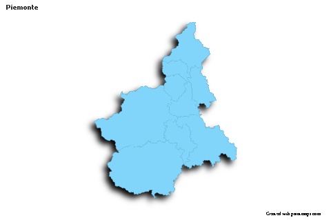 Exemplos de mapas para Piemonte (azul,contorno,sombra)