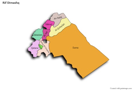 Sample Maps for Rif Dimashq (colored,shadowy)