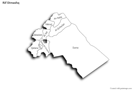 Sample Maps for Rif Dimashq (black-white,shadowy)