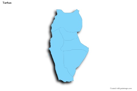 Contoh Peta untuk Tartus (biru,garis luar,bayangan)