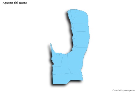 Agusan del Norte için Örnek Haritalar (mavi,anahat,gölgeli)