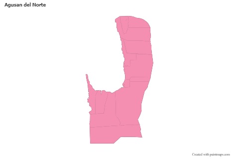 Agusan del Norte için Örnek Haritalar (pembe,anahat)