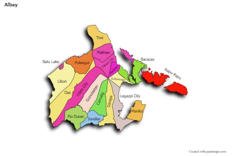 Sample Maps for Albay (colored,shadowy)
