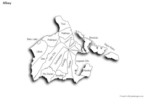 Sample Maps for Albay (black-white,shadowy)