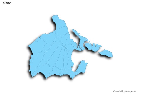 Sample Maps for Albay (blue,outline,shadowy)