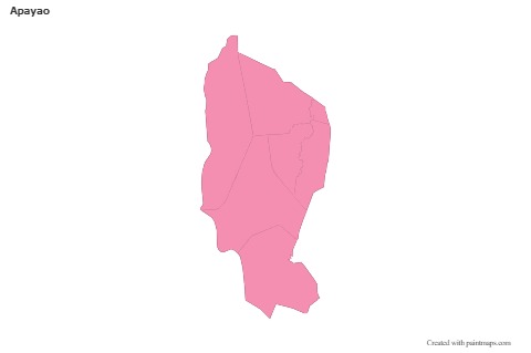 Contoh Peta untuk Apayao (merah jambu,garis besar)