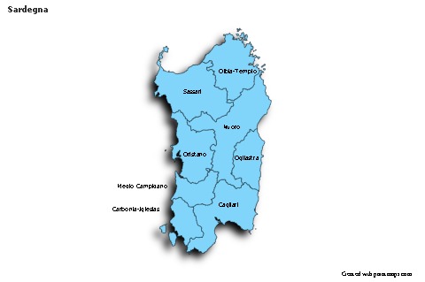 Mapas de muestra para Sardegna (azul,sombrío)