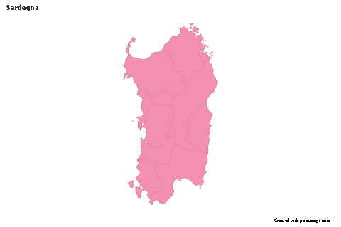 Mapas de muestra para Sardegna (rosa,contorno)
