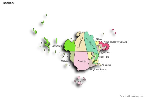 Contoh Peta untuk Basilan (berwarna,bayangan)