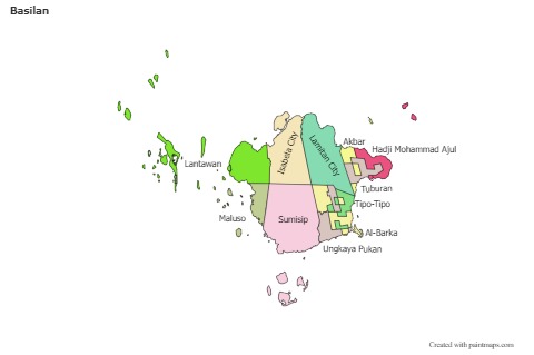 Contoh Peta untuk Basilan (hitam-putih,bayangan)