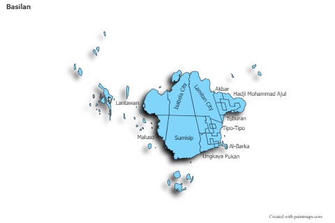 Contoh Peta untuk Basilan (biru,garis luar,bayangan)