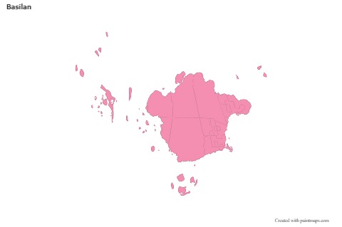 Contoh Peta untuk Basilan (merah jambu,garis besar)