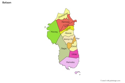Mapas de muestra para Bataan (coloreado)