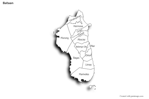 Mapas de muestra para Bataan (blanco-negro)