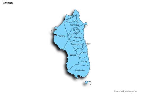 Mapas de muestra para Bataan (azul,sombrío)
