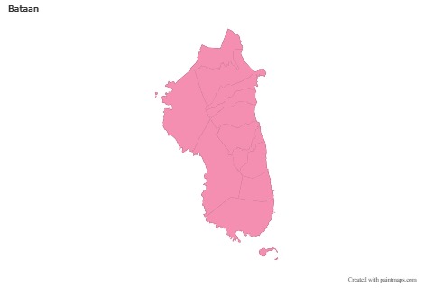 Mapas de muestra para Bataan (rosa,contorno)