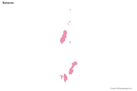 Contoh Peta untuk Batanes (merah jambu,garis besar)