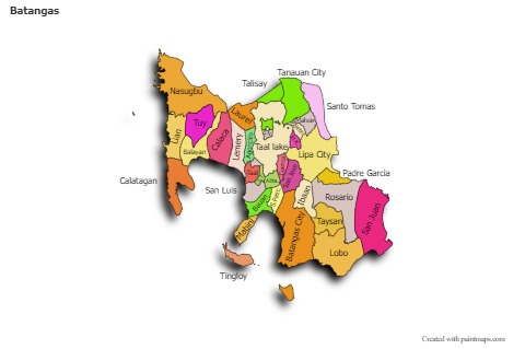 Batangas için Örnek Haritalar (renkli,gölgeli)