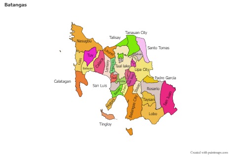 Batangas için Örnek Haritalar (renkli)