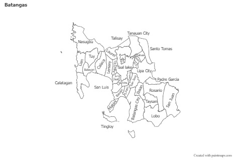 Batangas için Örnek Haritalar (siyah-beyaz)