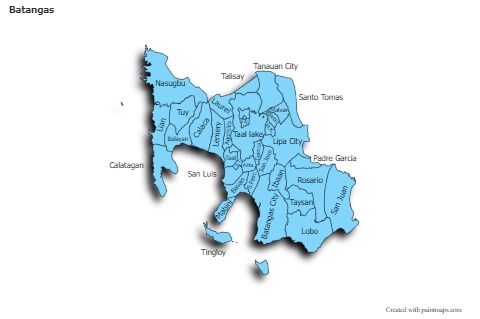 Batangas için Örnek Haritalar (mavi,gölgeli)