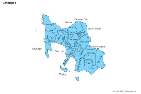 Batangas için Örnek Haritalar (mavi)