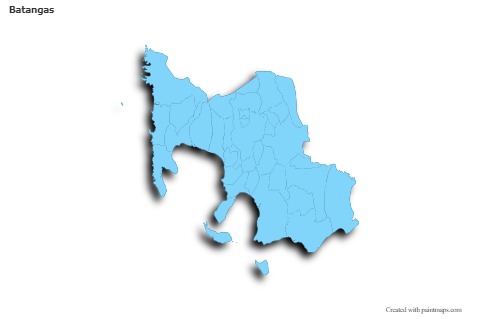 Batangas için Örnek Haritalar (mavi,anahat,gölgeli)