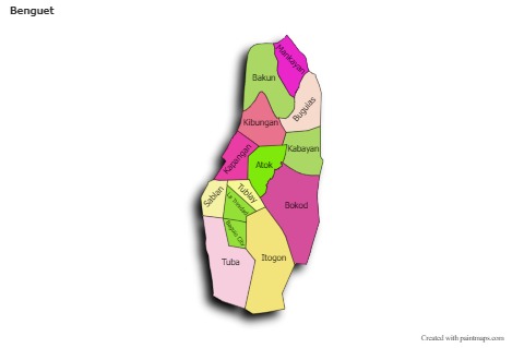 Sample Maps for Benguet (colored,shadowy)