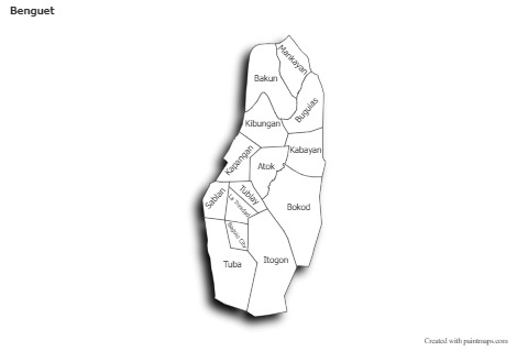 Sample Maps for Benguet (black-white,shadowy)