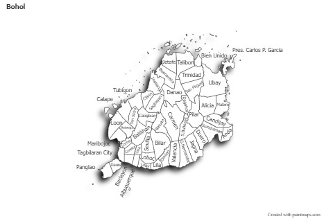 Sample Maps for Bohol (black-white,shadowy)