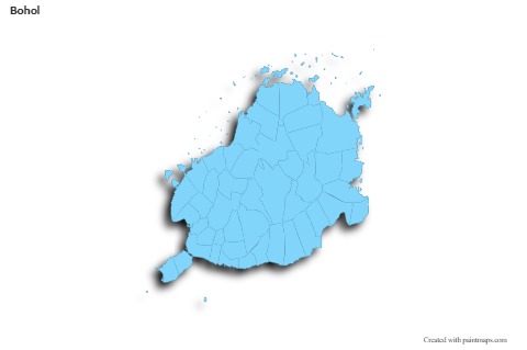 Sample Maps for Bohol (blue,outline,shadowy)