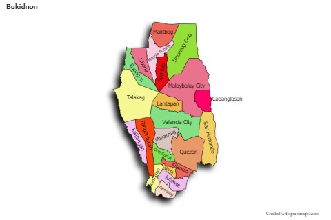 Sample Maps for Bukidnon (colored,shadowy)