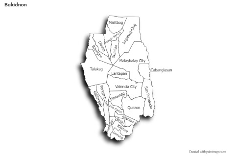 Sample Maps for Bukidnon (black-white,shadowy)