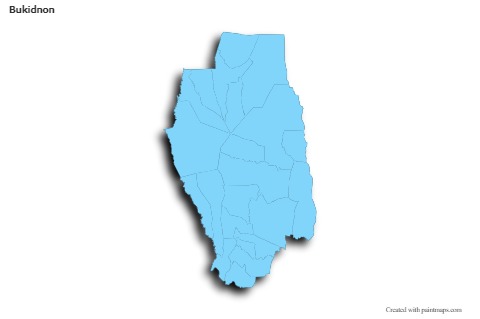 Sample Maps for Bukidnon (blue,outline,shadowy)