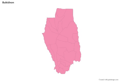 Sample Maps for Bukidnon (pink,outline)