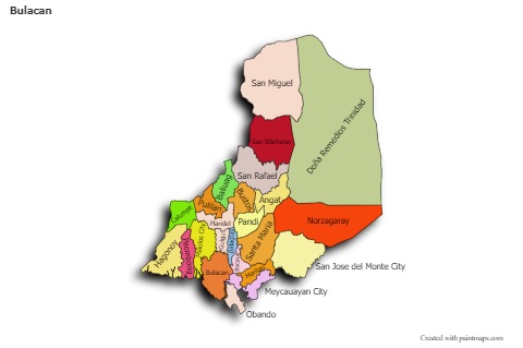 Contoh Peta untuk Bulacan (berwarna,bayangan)