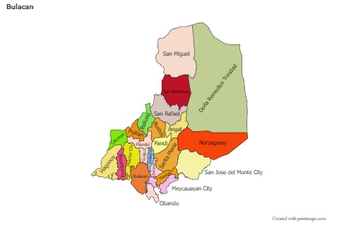 Contoh Peta untuk Bulacan (berwarna)