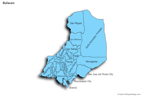 Contoh Peta untuk Bulacan (biru,bayangan)