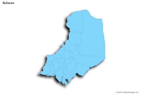 Contoh Peta untuk Bulacan (biru,garis luar,bayangan)