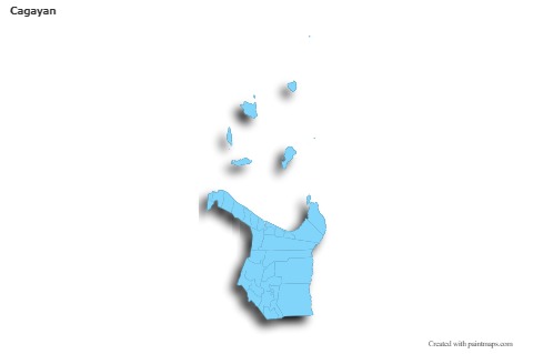 Contoh Peta untuk Cagayan (biru,garis luar,bayangan)