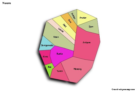 Contoh Peta untuk Nauru (berwarna,bayangan)
