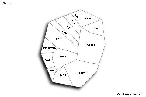 Contoh Peta untuk Nauru (hitam-putih,bayangan)